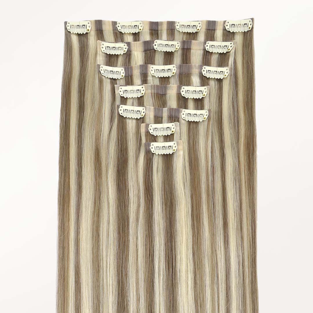 Golden Blonde Highlights (8B/60B) Seamless Clip-Ins (130g-160g)
