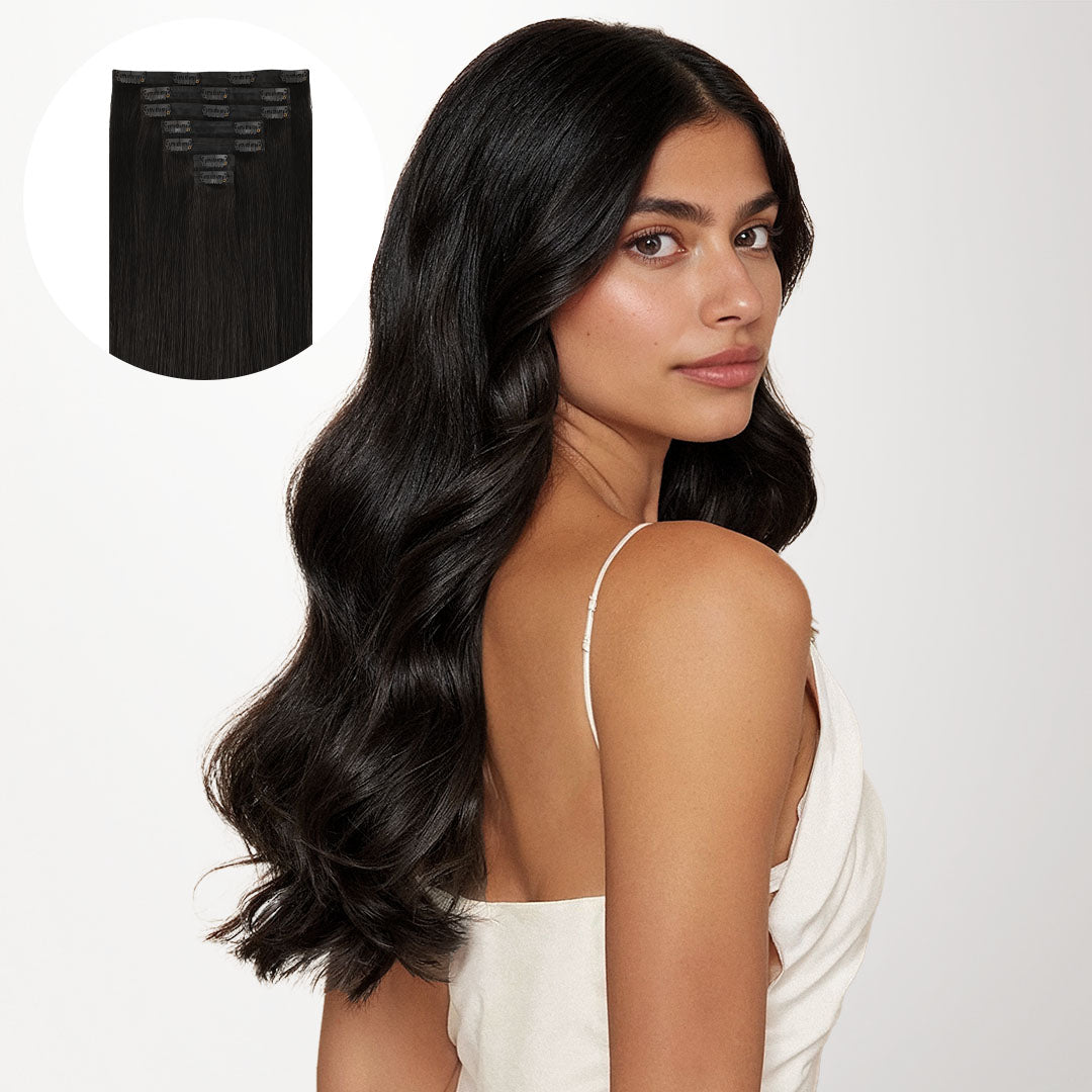 Natural Black (1B) Seamless Clip-Ins (130g-160g)