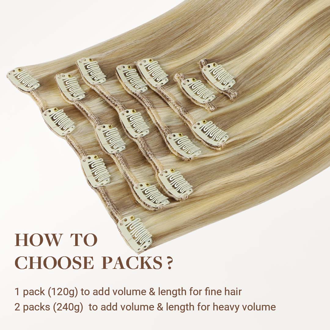 Dirty Blonde Highlights (18D/22F) Classic Clip-Ins (120g-130g)