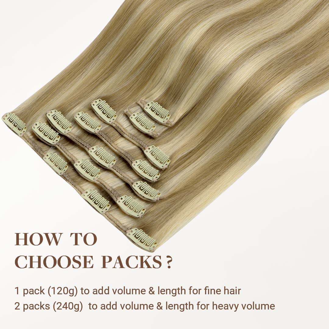 Light Blonde Highlights (16/22A) Classic Clip-Ins (120g-150g)