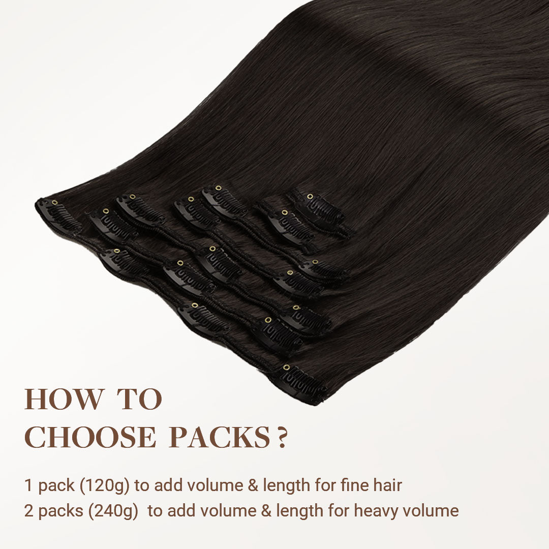 Dark Brown (2) Classic Clip-Ins (120g-150g)