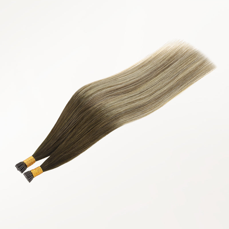 Bleach Blonde Balayage (3/8/613) I-Tip Hair Extensions 50g