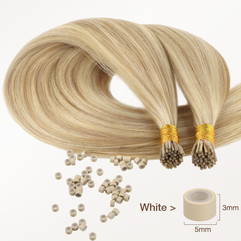 Dirty Blonde Highlights (18D/22F) I-Tip Hair Extensions 50g