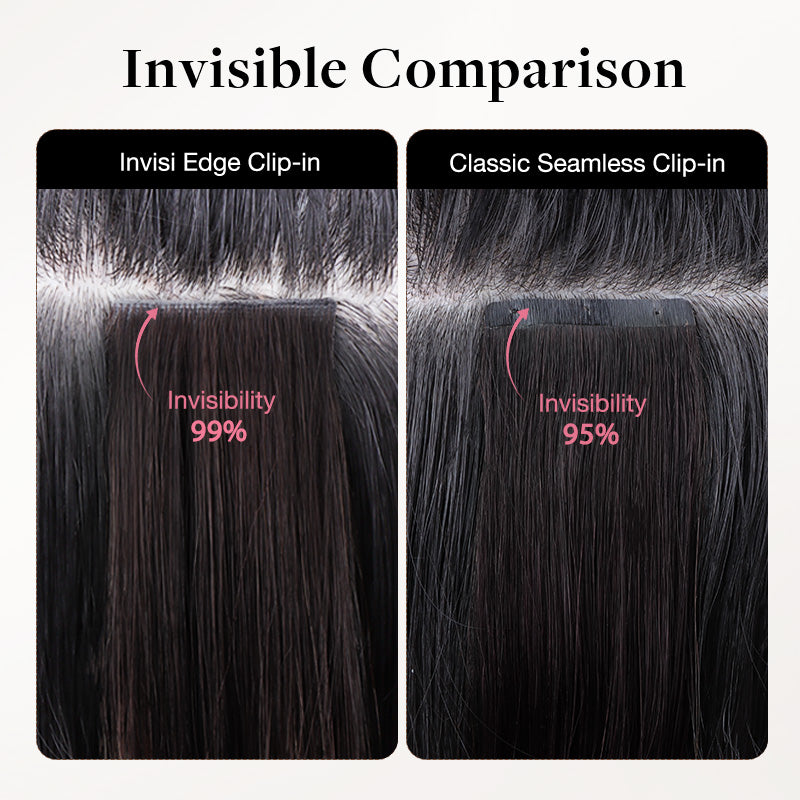 Natural Black (1B) Invisi Edge Seamless Clip-Ins (140g-160g)