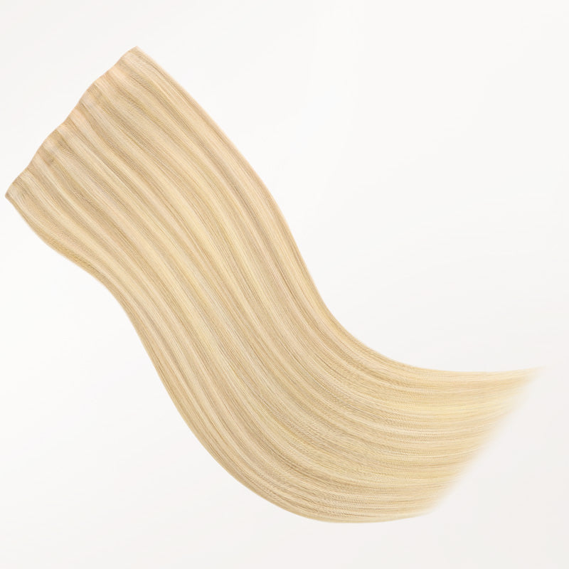 Dark Blonde Highlighted Bleach Blonde (18A/613A) Invisi Edge Seamless Clip-Ins (140g-160g)