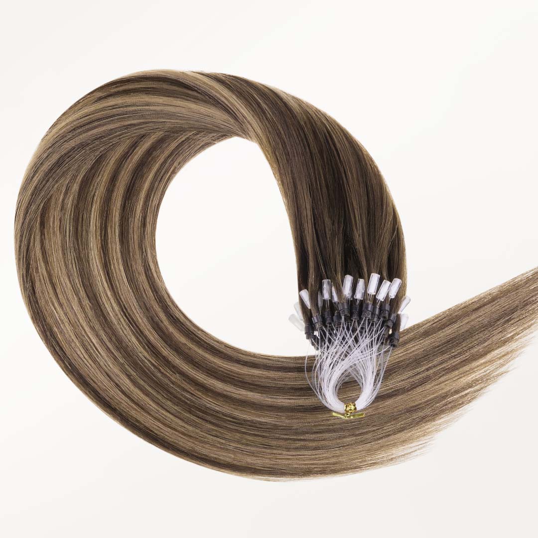 Caramel Blonde Balayage (4/27/4) Micro Link Tip Hair Extensions