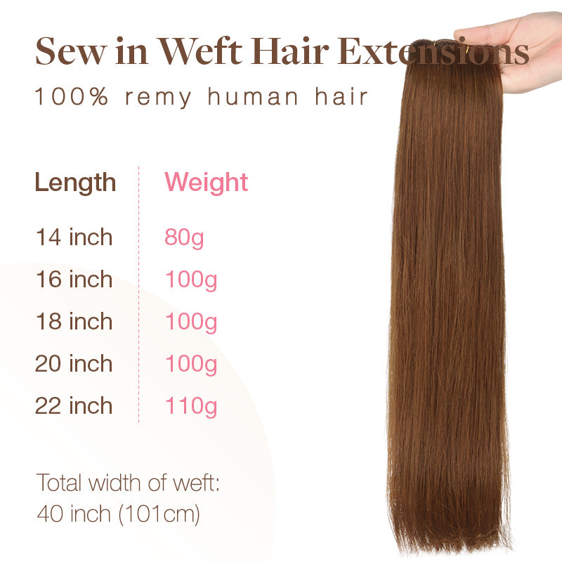 Copper (350) Sew-In Weft Hair Extensions (80g-110g)