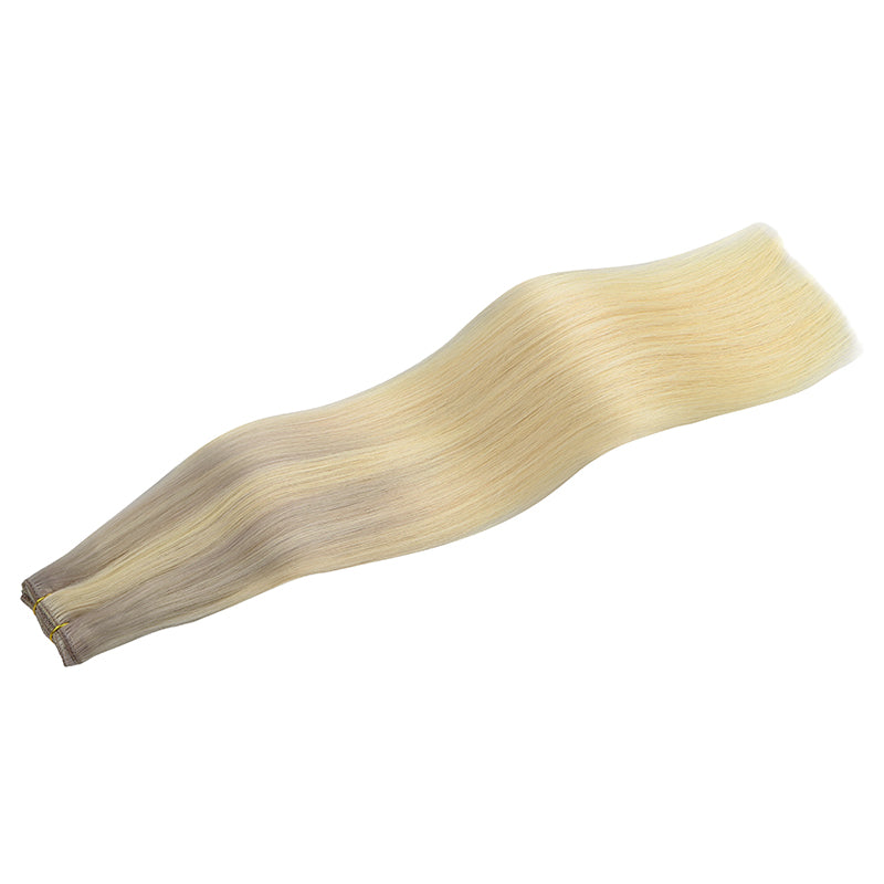 Platinum Blonde Balayage (17/22/60) Sew-In Weft Hair Extensions (80g-110g)